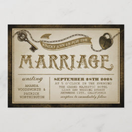 Convites para Casamento de Chave de Bloqueio e Esq