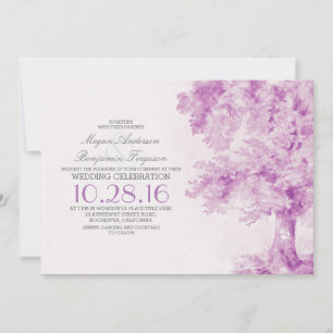 convites para casamento de cor aquosa de árvore v