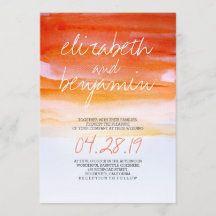 Convites para casamento de cor aquosa moderna