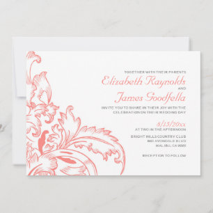 Convites para Casamento de Coral Flourish