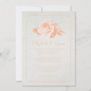Convites para Casamento de Coral Vintage Barn Wood