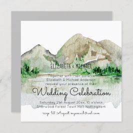 Convites para Casamento de Cores d'Água em lago de