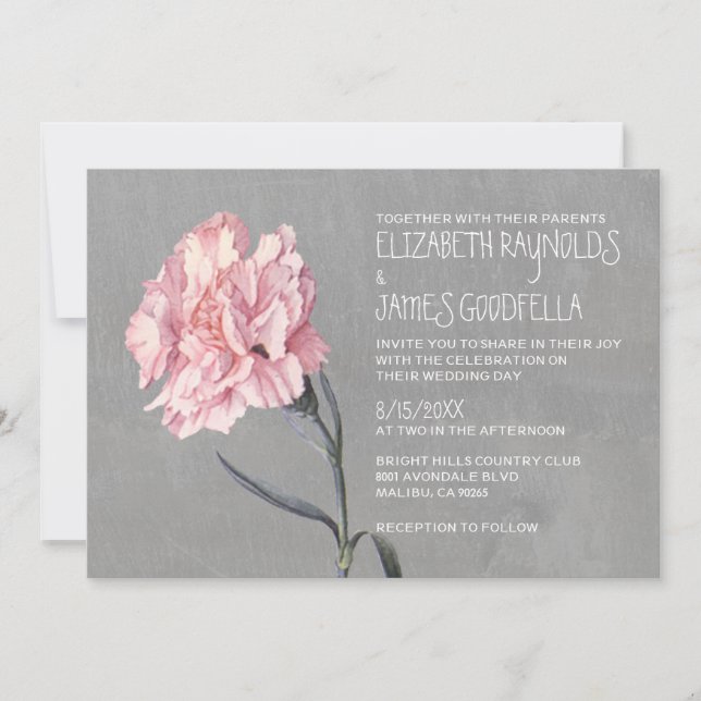 Convites para Casamento de Cravos (Frente)