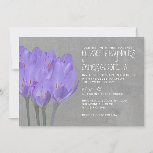 Convites para Casamento de Crocus (Frente)