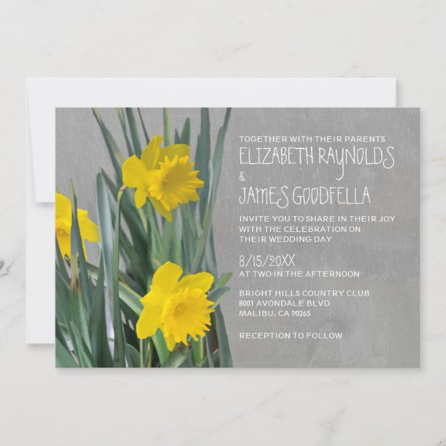 Convites para Casamento de Daffodils (Frente)