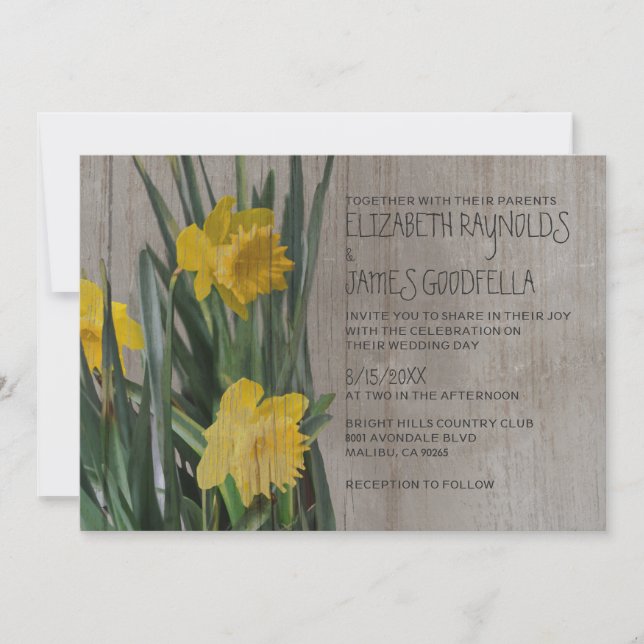 Convites para Casamento de Daffodils Russos (Frente)