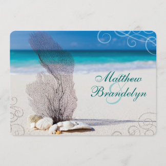 Convites para Casamento de Destino de Praia Coral