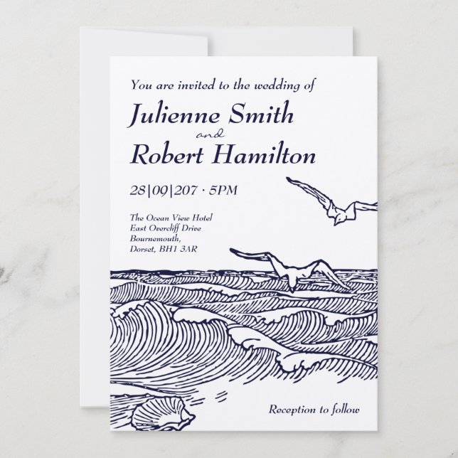 Convites para Casamento de Destino Rustic Beach (Frente)