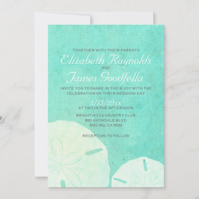 Convites para Casamento de Dólar de Areia de Campo (Frente)
