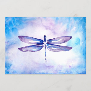 Convites para Casamento de Dragonfly Azul & Roxo