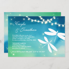 Convites para Casamento de Dragonfly Azul Teal & V