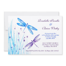 Convites para Casamento de Dragonfly - Blue Waterc