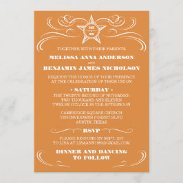 Convites para Casamento de Estilo Laranja Queimado