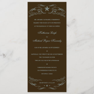 Convites para Casamento de Estrela Única Castanha 