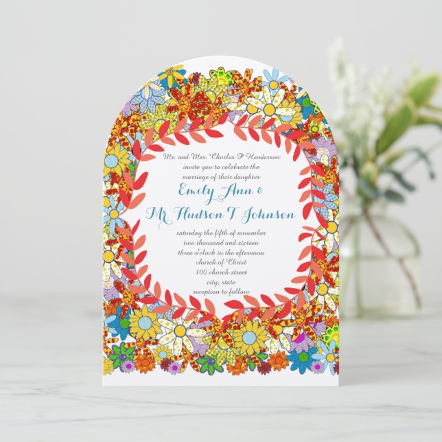 Convites para Casamento de Fairytales de Jardim En (Em pé/Frente)