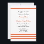 Convites para Casamento de Faixa Moderna (Laranja)<br><div class="desc">Convites para Casamento Moderno Stripes (Laranja / Branco)... Este convite para casamento elegante, moderno, romântico e clássico é a forma perfeita de convidar amigos, família e entes queridos para celebrar o seu amor e casamento. Excelente para qualquer noiva e noivo planejando um casamento na cidade de chic ou para qualquer...</div>