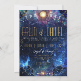 Convites para Casamento de Fase da Lua Celestial