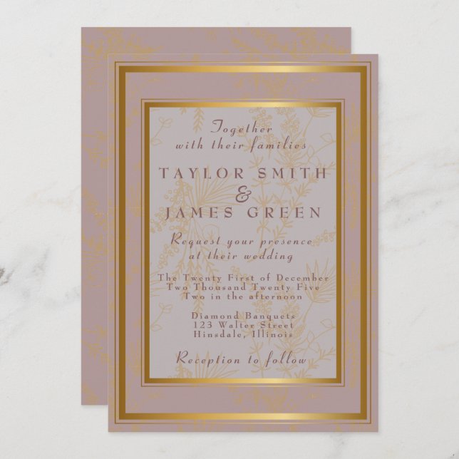 Convites para Casamento de Férias de Inverno da Bl (Frente/Verso)