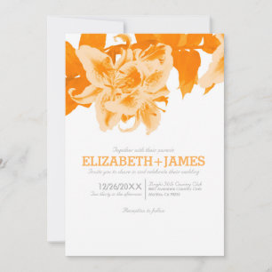 Convites para Casamento de Flor Laranja