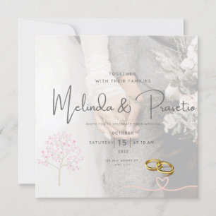 Convites para Casamento de Flores Verde e Branco