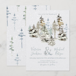 Convites para Casamento de Floresta de Neve Perfei