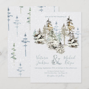 Convites para Casamento de Floresta de Neve Perfei