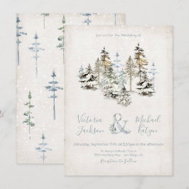 Convites para Casamento de Floresta de Neve Perfei