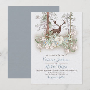 Convites para Casamento de Florestas de Woodland W