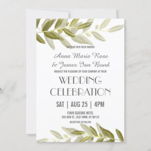 Convites para Casamento de Folha Verde