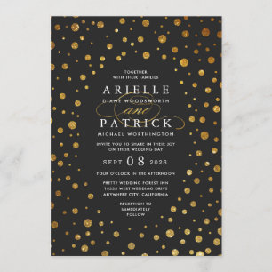 Convites para Casamento de Folhas de Conflito Dour