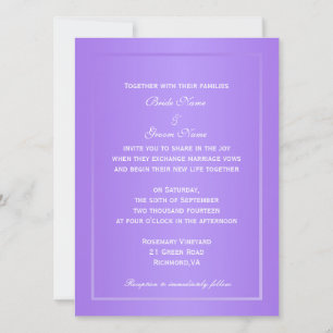 Convites para casamento de fotos florais de roxo e