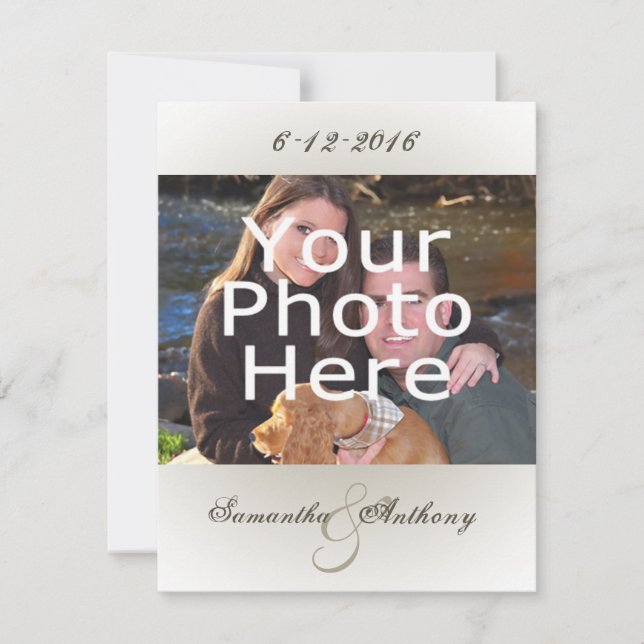 Convites para Casamento de Fotos Simples Clássico (Frente)