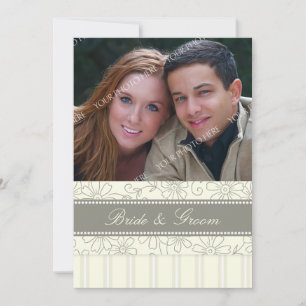 Convites para Casamento de Fotos Stripes de bege e