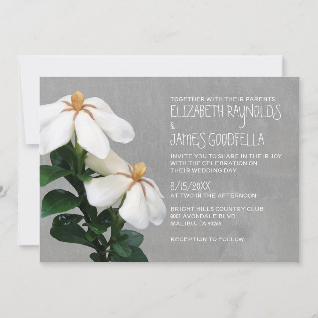 Convites para Casamento de Gardenias (Frente)