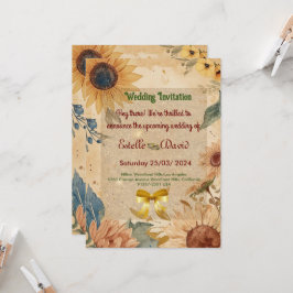 Convites para Casamento de Girassol