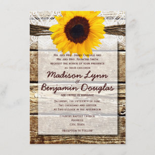 Convites Para Casamento De Girassol No País Da Ma