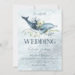 Convites para Casamento de Golfinhos no Oceano Tro