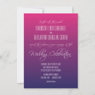 Convites para Casamento de Gradação Roxo Rosa Mo