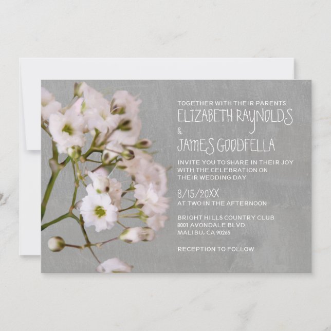 Convites para Casamento de Gypsophilia (Frente)