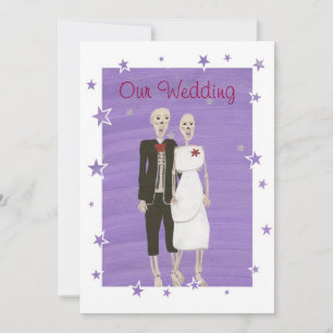 Convites para Casamento de Halloween de Skeleton, 