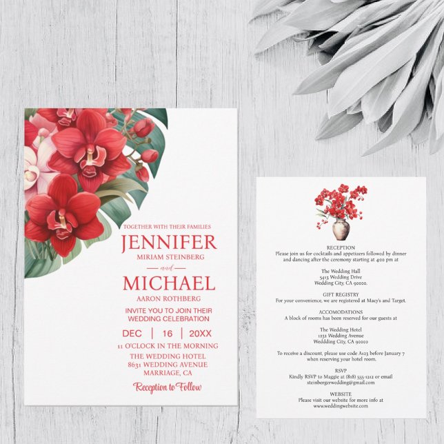 Convites para Casamento de inverno para Orquídeas  (Criador carregado)