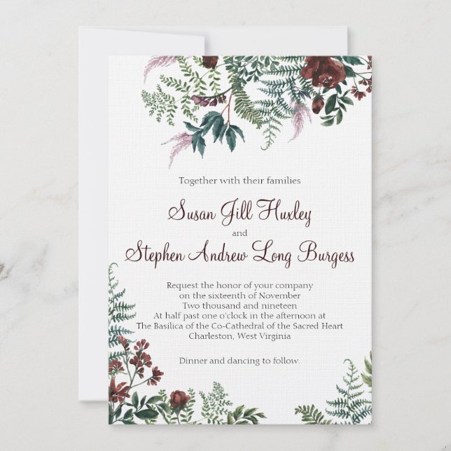 Convites para Casamento de Jill e Drew (Frente)