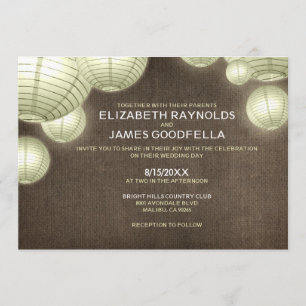 Convites para Casamento de Lanternas Rústicas