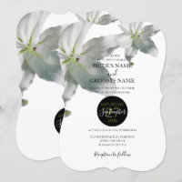 Convites para Casamento de Lírios Brancos Elegante