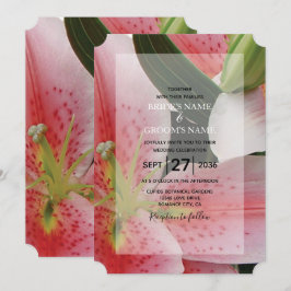 Convites para Casamento de Lírios Orientais Elegan