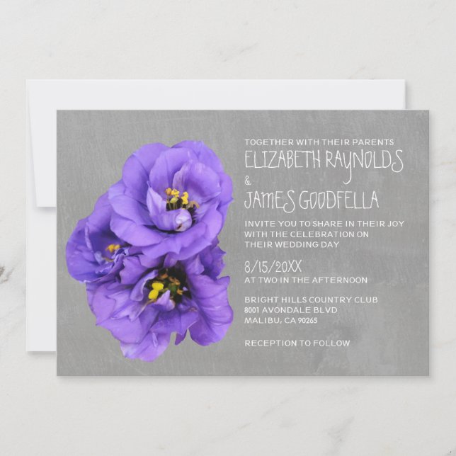 Convites para Casamento de Lisianthus (Frente)