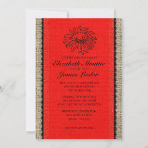 Convites para Casamento de Locais de Vintagem Verm