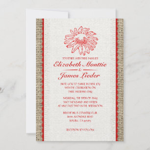 Convites para Casamento de Locais de Vintagem Verm