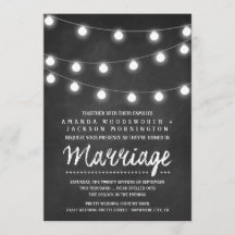 Convites para Casamento de Luzes de Chalkboard e S