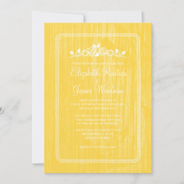 Convites para Casamento de Madeira de Vintage Barn (Frente)